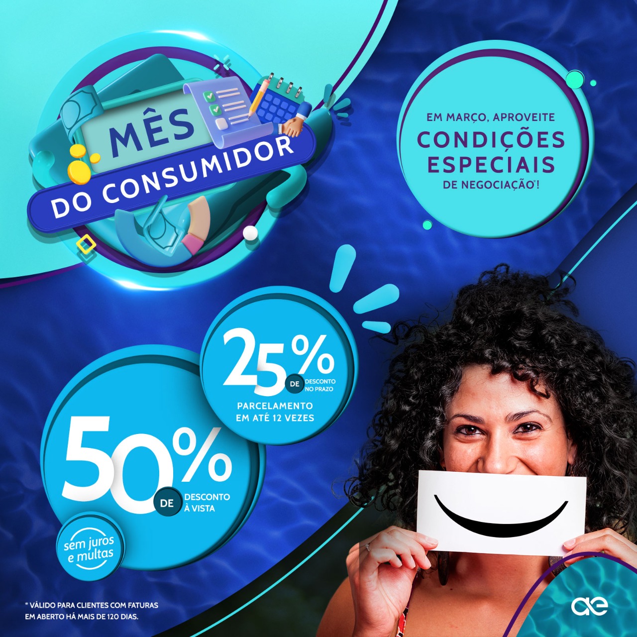 Contas de água e esgoto podem ser pagas com até 50% de desconto durante campanha no mês do consumidor