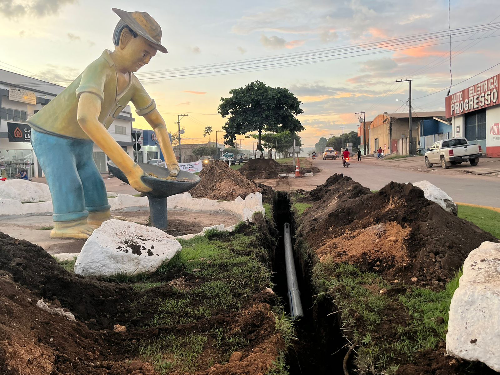 Obras de extensão de rede em Novo Progresso beneficiará os bairros Rui Pires de Lima e Bela Vista